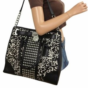 🎆 HOLIDAY DEAL 🎆 MICHAEL KORS Hamilton Studded Leather Large North/South